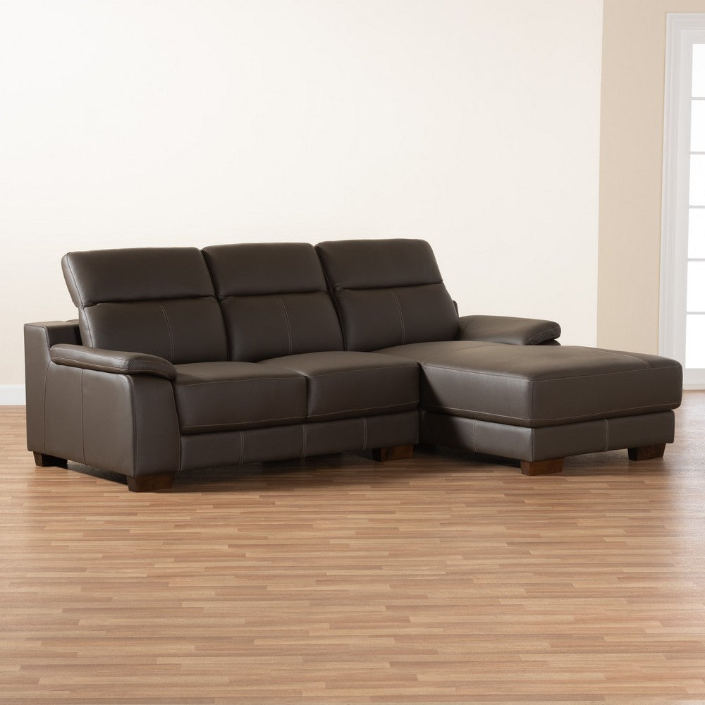 Baxton Studio - Reverie Sectional Sofa in Brown/Walnut Brown - LSG6002L-Sectional-Full Leather-Brown-Dakota 05 view 7