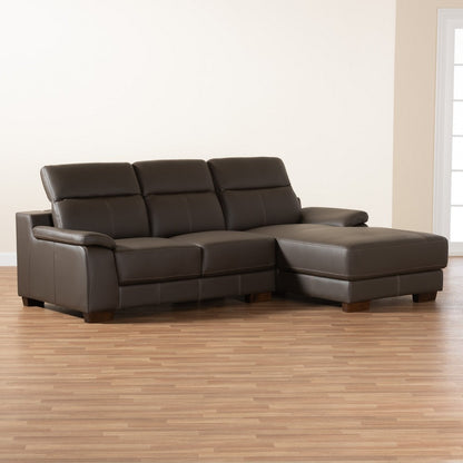Baxton Studio - Reverie Sectional Sofa in Brown/Walnut Brown - LSG6002L-Sectional-Full Leather-Brown-Dakota 05 view 7