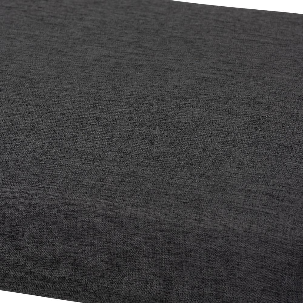 Baxton Studio - Rika Dining Bench in Dark Grey - BBT5367-Dark Grey/Walnut-Bench view 4
