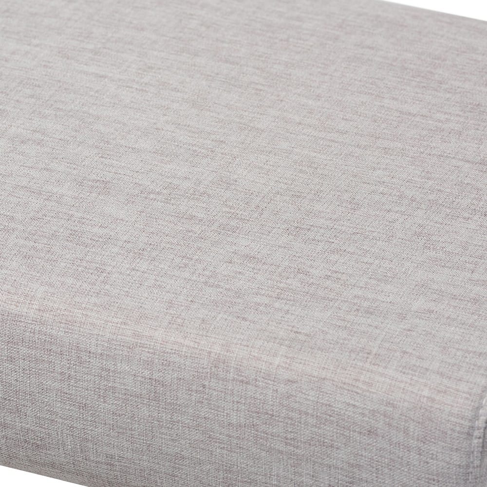 Baxton Studio - Rika Dining Bench in Greyish Beige - BBT5367-Greyish Beige/Walnut-Bench view 4