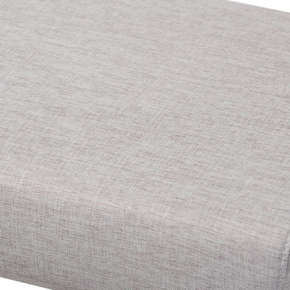 Baxton Studio - Rika Dining Bench in Greyish Beige - BBT5367-Greyish Beige/Walnut-Bench view 4