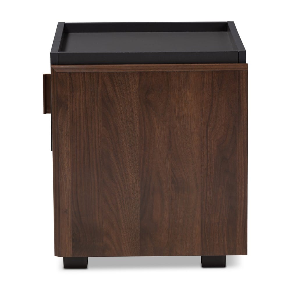 Baxton Studio - Rikke Nightstand in Gray/Walnut - BR3NT304-Columbia/Dark Grey-NS view 4