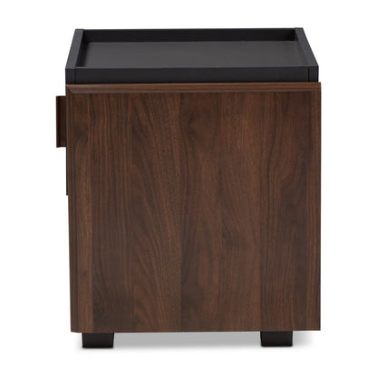 Baxton Studio - Rikke Nightstand in Gray/Walnut - BR3NT304-Columbia/Dark Grey-NS view 4