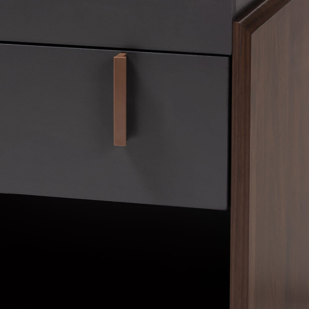 Baxton Studio - Rikke Nightstand in Gray/Walnut - BR3NT304-Columbia/Dark Grey-NS view 5