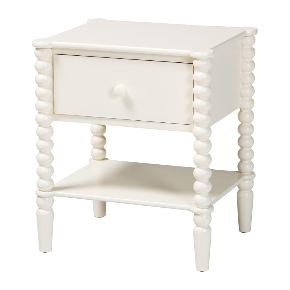 Baxton Studio - Rimona End Table in White - JY25A037-White Wooden-ET view 1