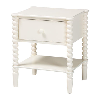 Baxton Studio - Rimona End Table in White - JY25A037-White Wooden-ET view 1