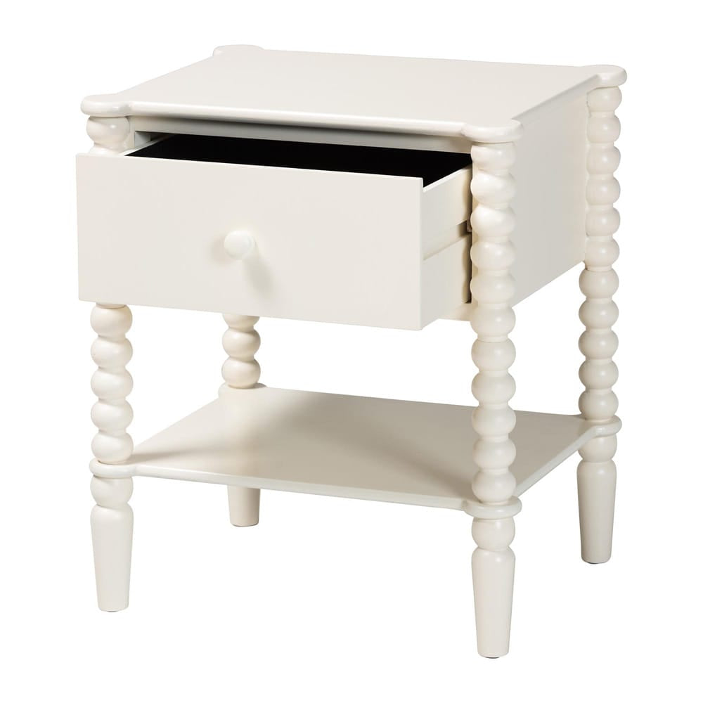 Baxton Studio - Rimona End Table in White - JY25A037-White Wooden-ET view 2