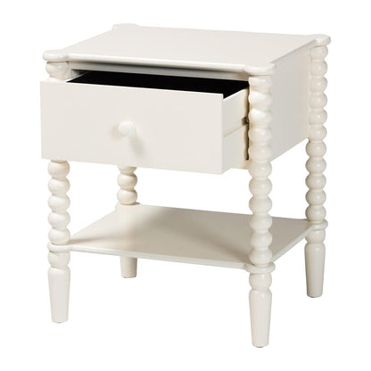Baxton Studio - Rimona End Table in White - JY25A037-White Wooden-ET view 2