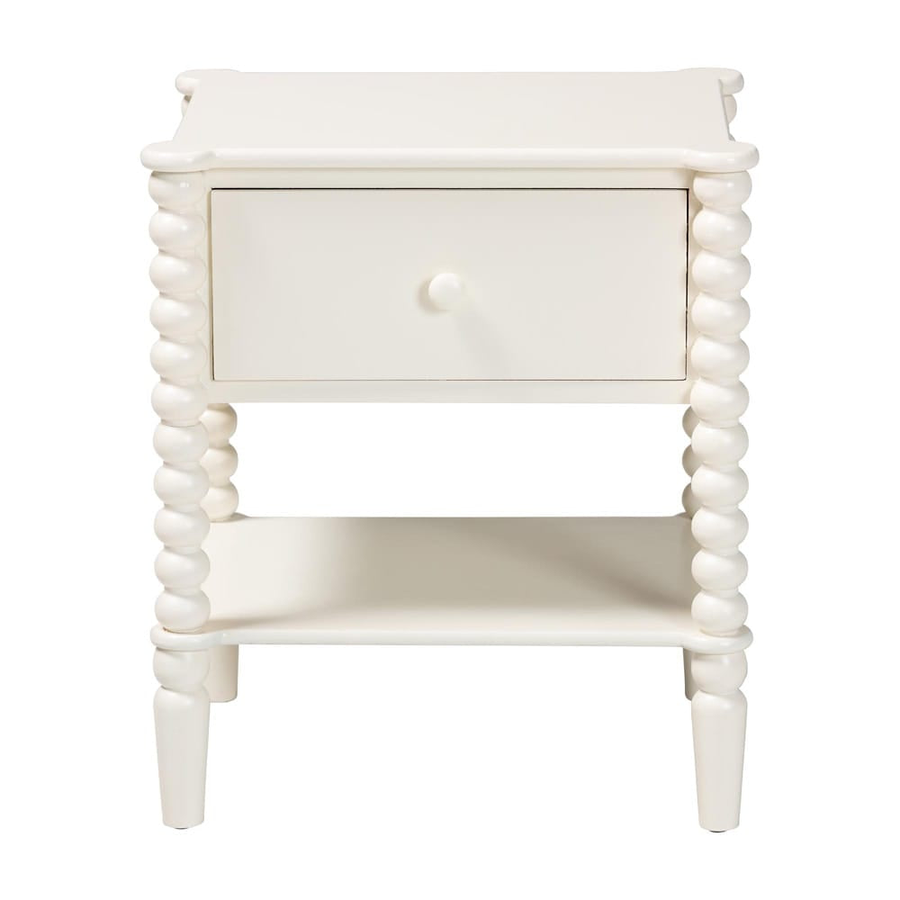 Baxton Studio - Rimona End Table in White - JY25A037-White Wooden-ET view 3