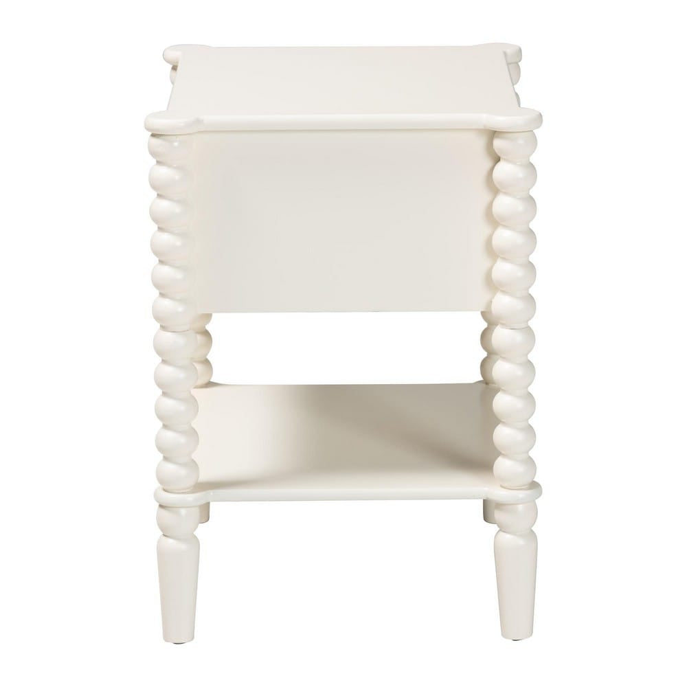 Baxton Studio - Rimona End Table in White - JY25A037-White Wooden-ET view 4