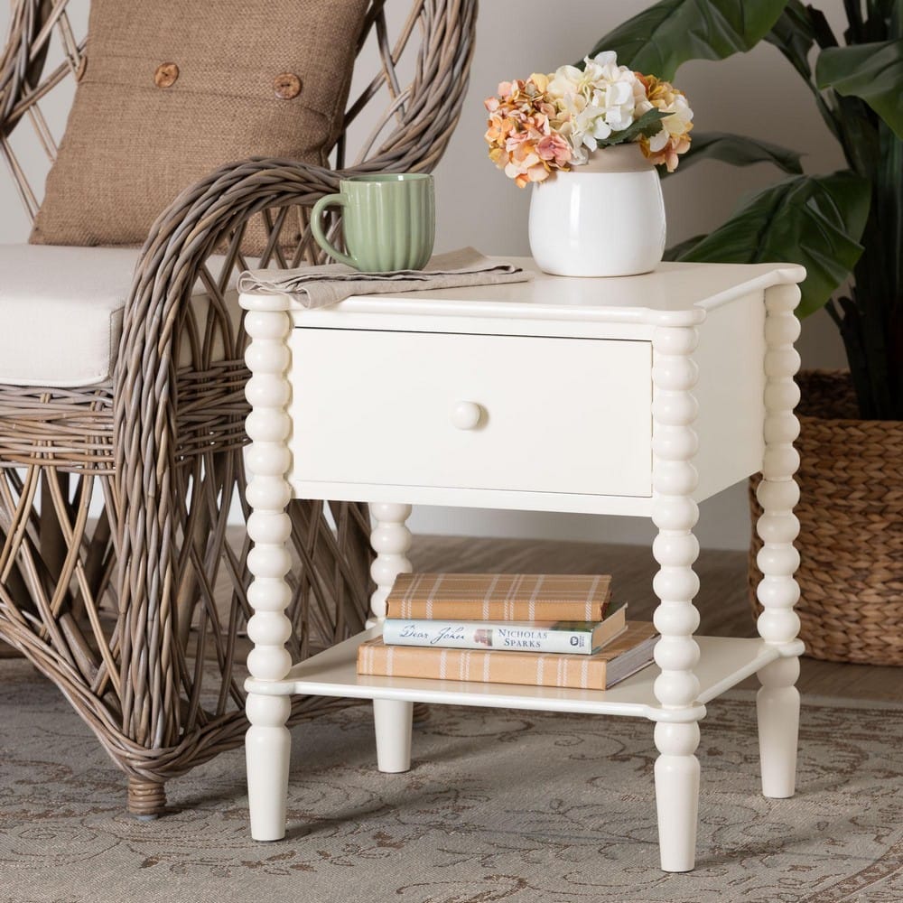 Baxton Studio - Rimona End Table in White - JY25A037-White Wooden-ET view 9