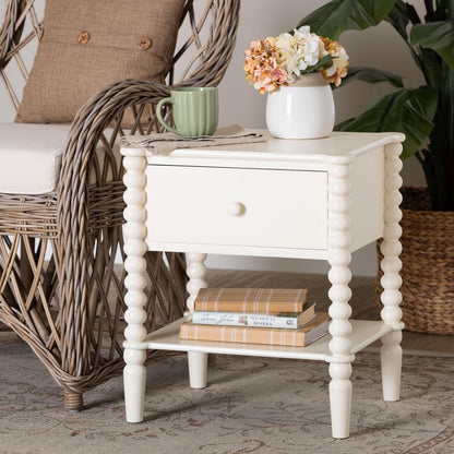 Baxton Studio - Rimona End Table in White - JY25A037-White Wooden-ET view 9