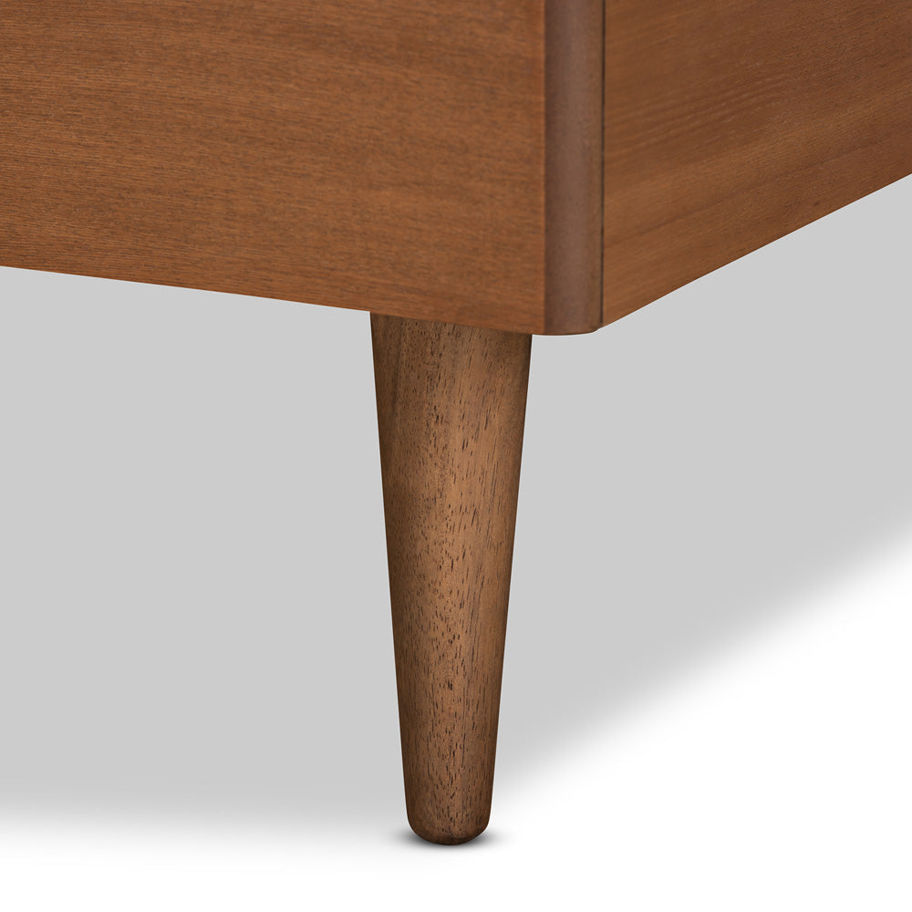 Baxton Studio - Rin Twin Size Bed in Walnut Brown - Rin-Ash Walnut-Twin view 5