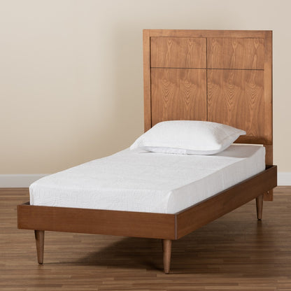 Baxton Studio - Rin Twin Size Bed in Walnut Brown - Rin-Ash Walnut-Twin view 7
