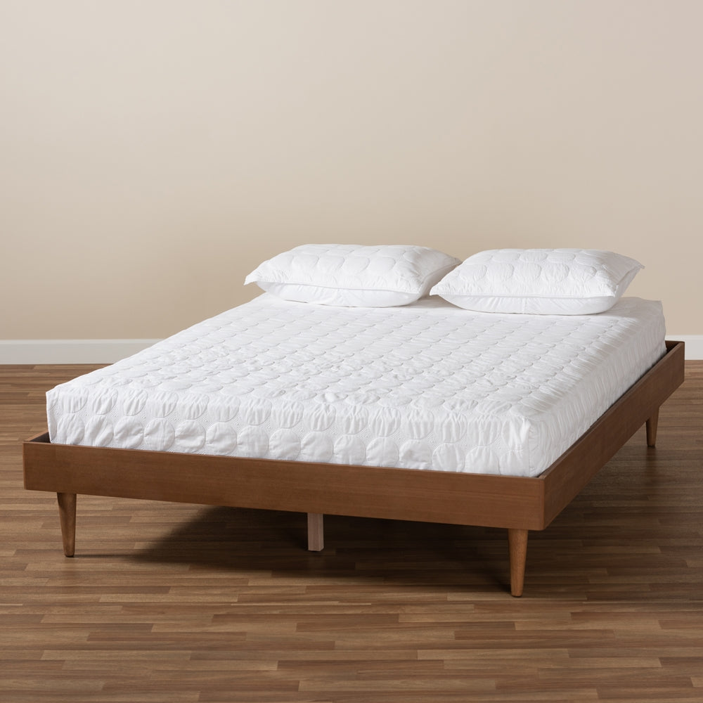 Baxton Studio - Rina Full Size Bed Frame in Ash walnut - MG97151-Ash Walnut-Full-Frame view 5