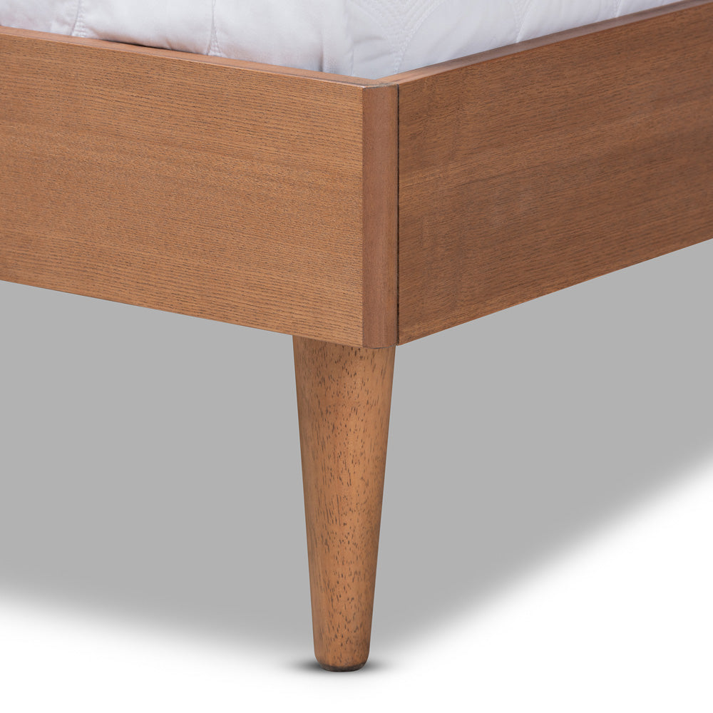 Baxton Studio - Rina Full Size Bed in Ash walnut - MG97151-Ash Walnut Rattan-Full view 5