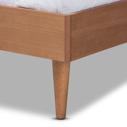 Baxton Studio - Rina Full Size Bed in Ash walnut - MG97151-Ash Walnut Rattan-Full view 5