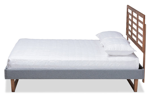 Baxton Studio - Rina Full Size Bed - Rina-Dark Grey/Ash Walnut-Full view 2