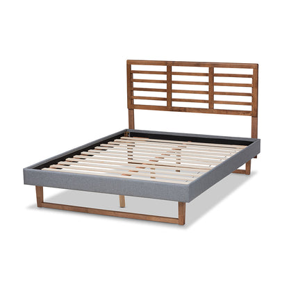 Baxton Studio - Rina Full Size Bed - Rina-Dark Grey/Ash Walnut-Full view 3