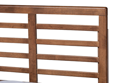 Baxton Studio - Rina Full Size Bed - Rina-Dark Grey/Ash Walnut-Full view 4