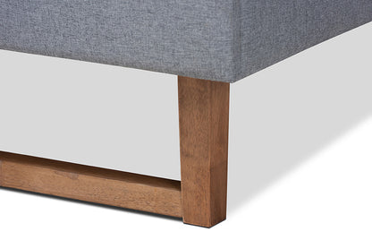 Baxton Studio - Rina Full Size Bed - Rina-Dark Grey/Ash Walnut-Full view 6