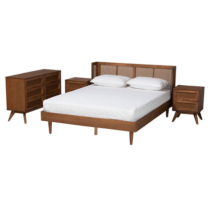 Baxton Studio - Rina King Bedroom Set in Ash Walnut - MG97151-Ash Walnut-King-4PC Set view 1