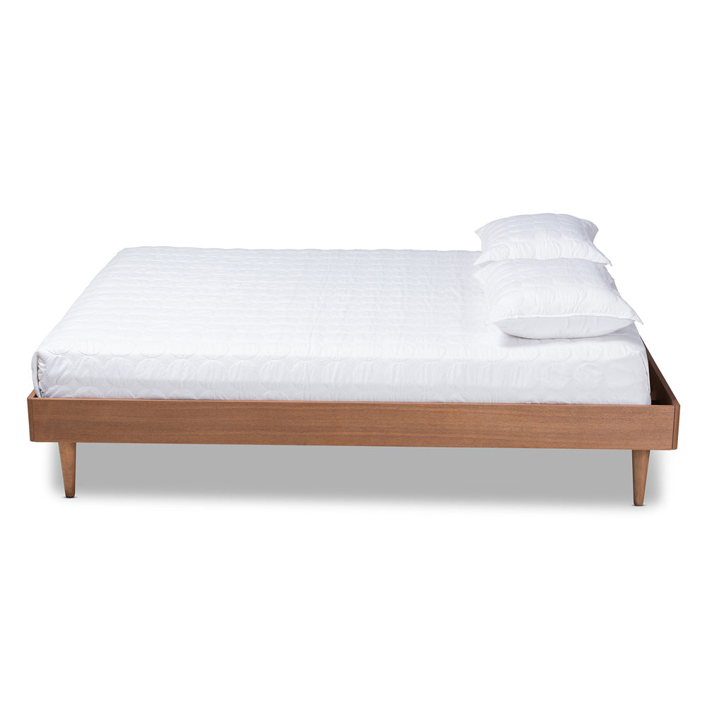 Baxton Studio - Rina King Size Bed Frame in Ash walnut - MG97151-Ash Walnut-King-Frame view 2