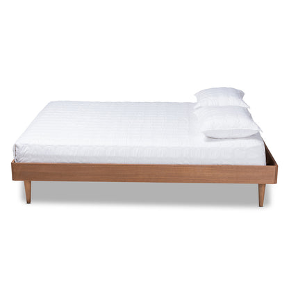 Baxton Studio - Rina King Size Bed Frame in Ash walnut - MG97151-Ash Walnut-King-Frame view 2