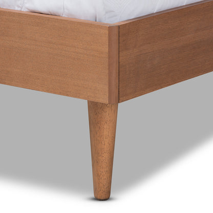 Baxton Studio - Rina King Size Bed in Ash walnut - MG97151-Ash Walnut Rattan-King view 5