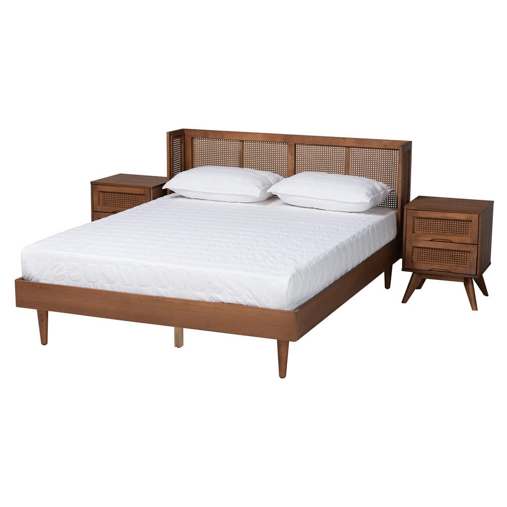 Baxton Studio - Rina Queen Bedroom Set in Ash Walnut - MG97151-Ash Walnut-Queen-3PC Set view 1