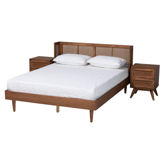 Baxton Studio - Rina Queen Bedroom Set in Ash Walnut - MG97151-Ash Walnut-Queen-3PC Set view 1