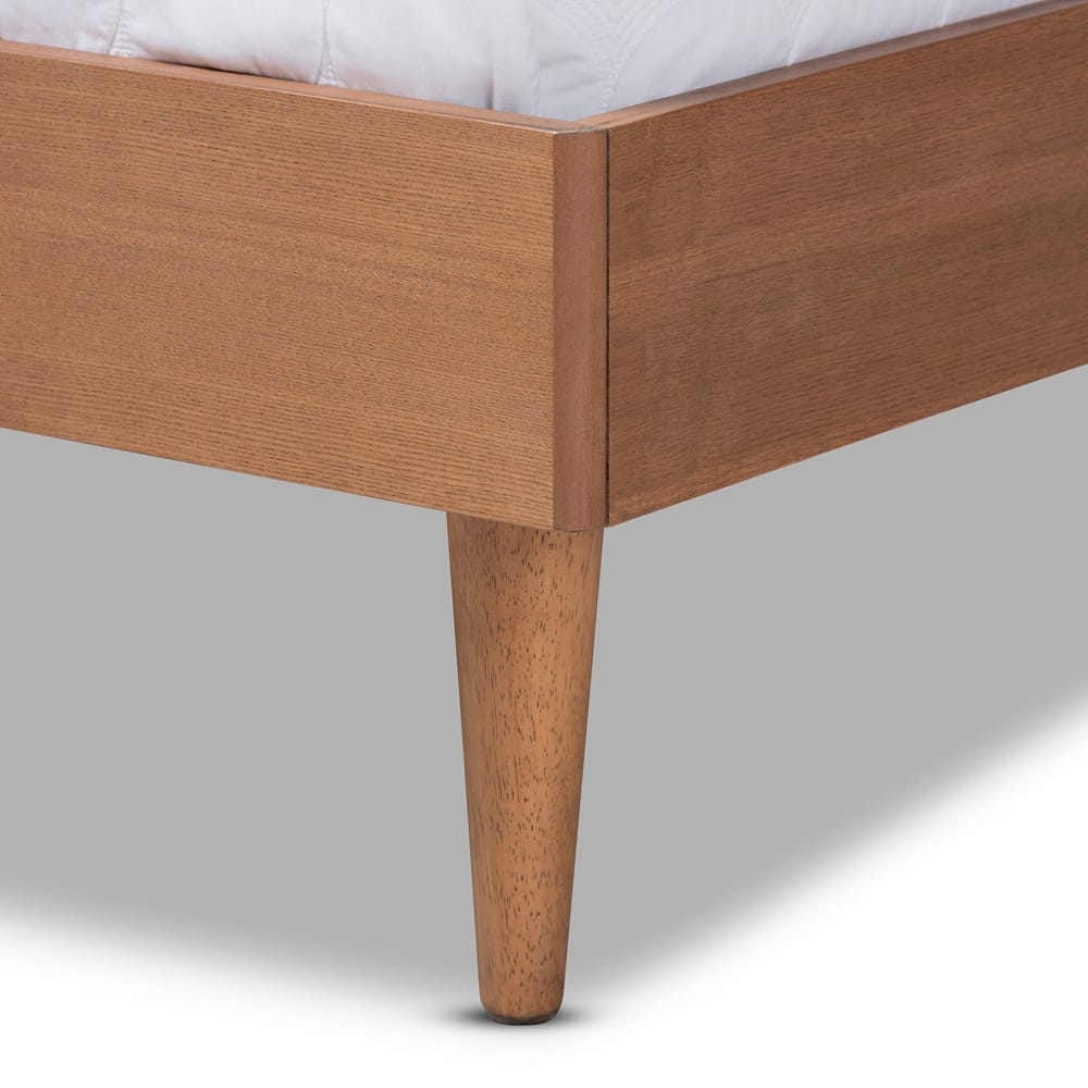 Baxton Studio - Rina Queen Size Bed in Ash walnut - MG97151-Ash Walnut Rattan-Queen view 5