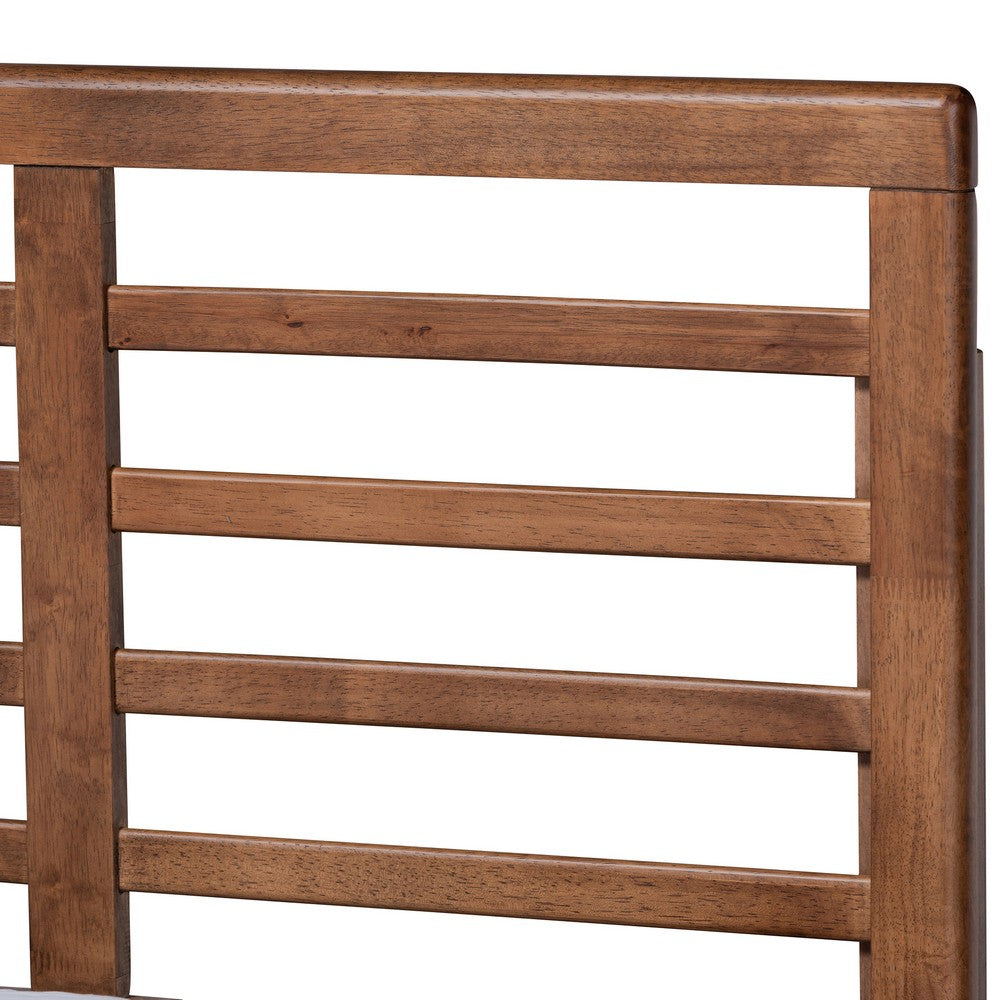 Baxton Studio - Rina Queen Size Bed in Dark Grey/Ash walnut - Rina-Dark Grey/Ash Walnut-Queen view 4