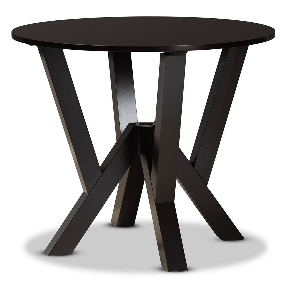 Baxton Studio - Riona Dining Set in Grey/Dark Brown - Riona-Grey/Dark Brown-5PC Dining Set view 3