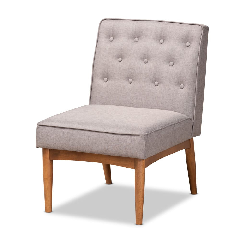Baxton Studio - Riordan Dining Chair in Grey/Walnut Brown  - BBT8051.13-Grey/Walnut-CC view 1