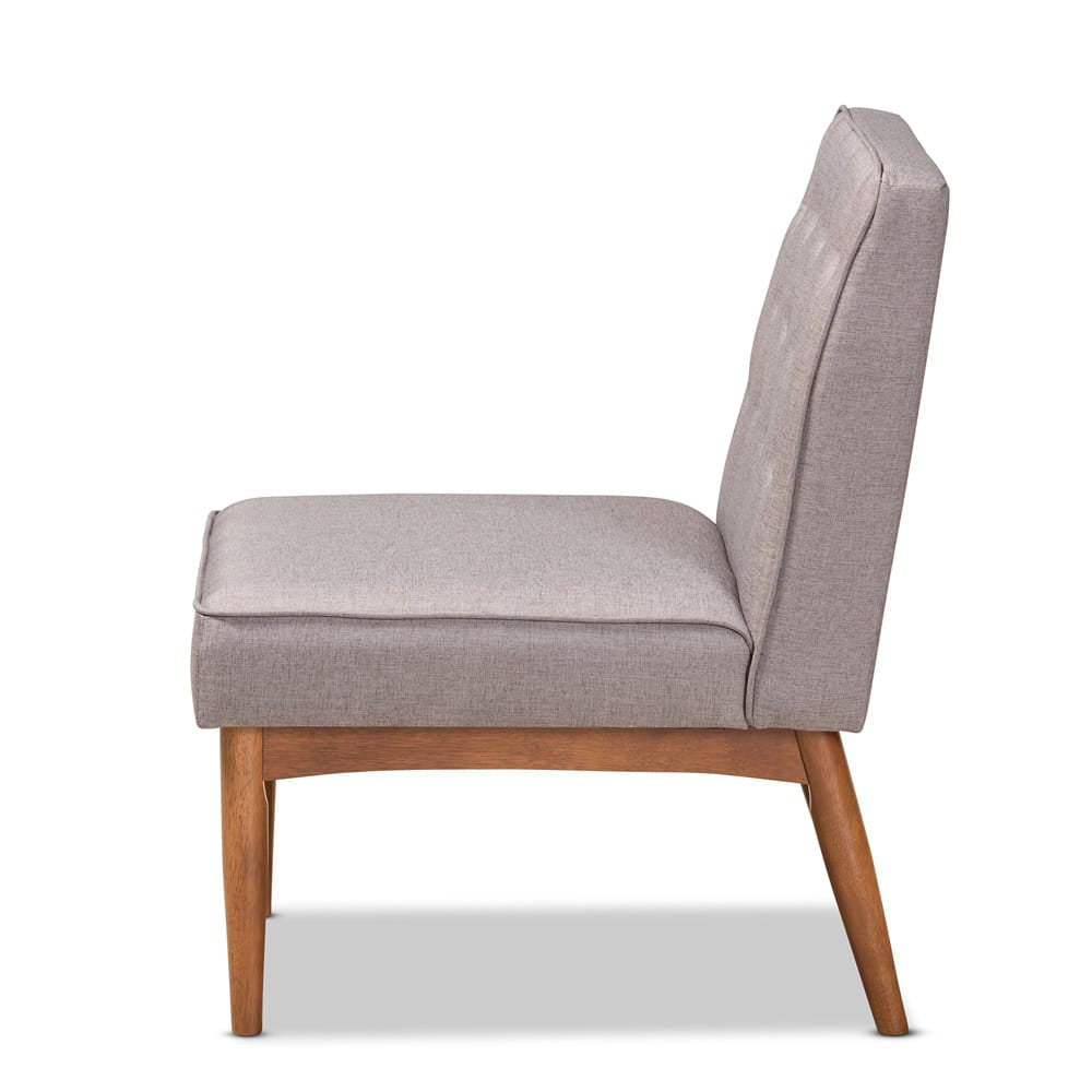 Baxton Studio - Riordan Dining Chair in Grey/Walnut Brown  - BBT8051.13-Grey/Walnut-CC view 3