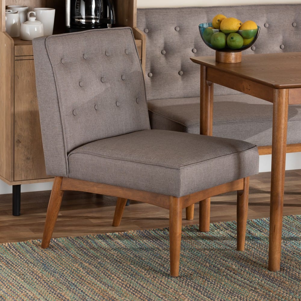 Baxton Studio - Riordan Dining Chair in Grey/Walnut Brown  - BBT8051.13-Grey/Walnut-CC view 7