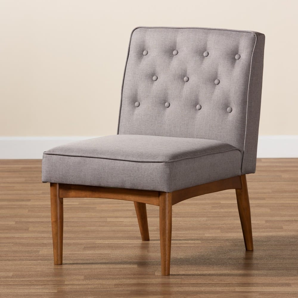 Baxton Studio - Riordan Dining Chair in Grey/Walnut Brown  - BBT8051.13-Grey/Walnut-CC view 8