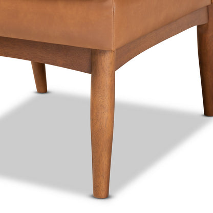 Baxton Studio - Riordan Dining Chair in Tan/Walnut Brown - BBT8051.13-Tan/Walnut-CC view 6