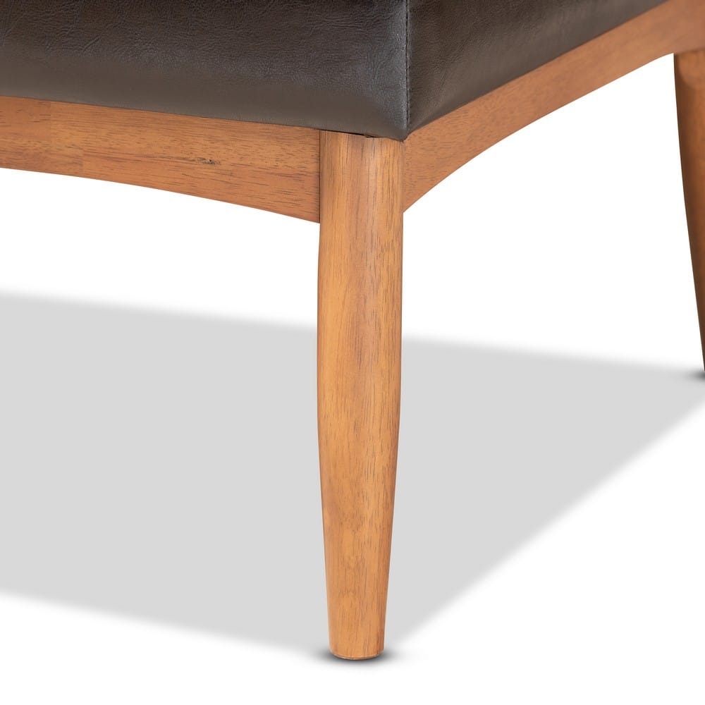 Baxton Studio - Riordan Dining Set in Dark Brown/Walnut Brown - BBT8051.13-Dark Brown/Walnut-4PC Dining Nook Set view 8