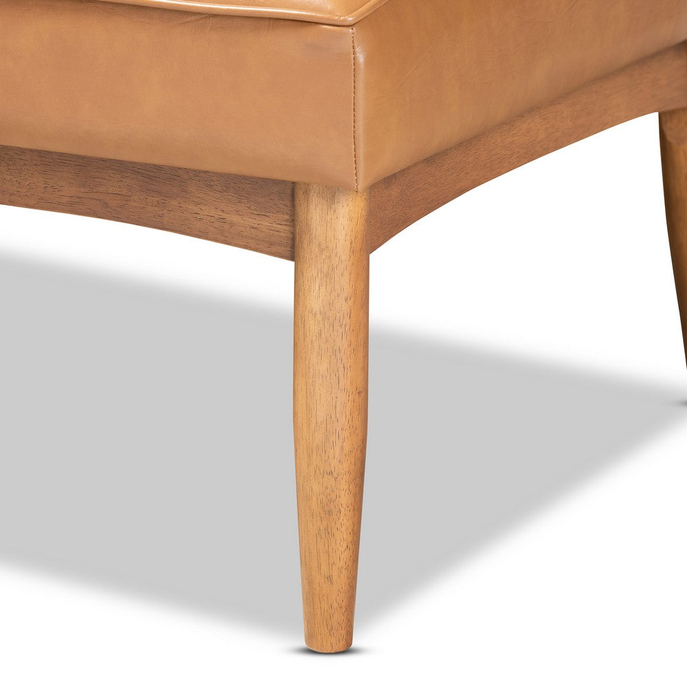 Baxton Studio - Riordan Dining Set in Tan/Walnut Brown - BBT8051.13-Tan/Walnut-5PC Dining Nook Set view 9