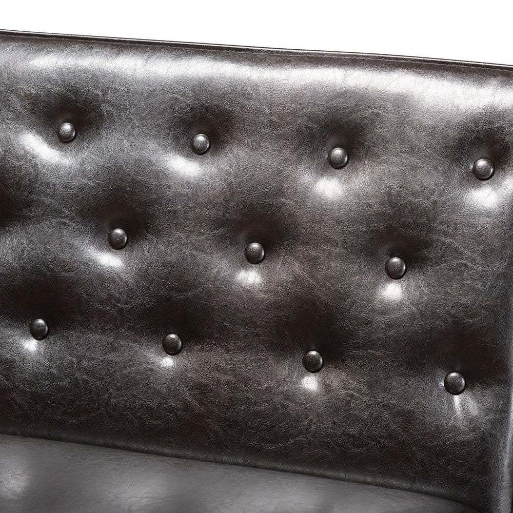 Baxton Studio - Riordan Dining Sofa Bench in Dark Brown/Walnut Brown - BBT8051.13-Dark Brown/Walnut-2PC SF Bench view 4