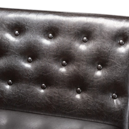 Baxton Studio - Riordan Dining Sofa Bench in Dark Brown/Walnut Brown - BBT8051.13-Dark Brown/Walnut-2PC SF Bench view 4