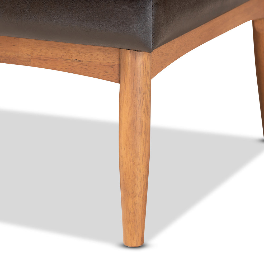 Baxton Studio - Riordan Dining Sofa Bench in Dark Brown/Walnut Brown - BBT8051.13-Dark Brown/Walnut-2PC SF Bench view 5