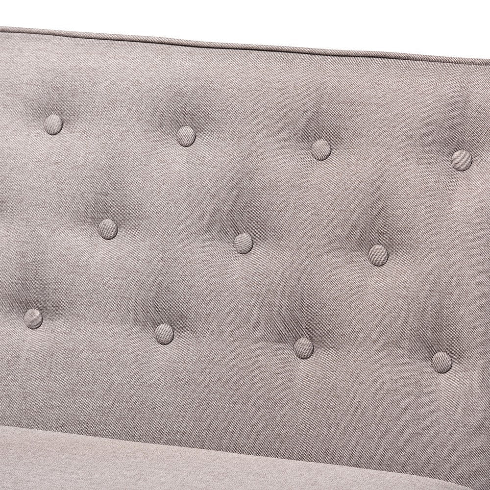 Baxton Studio - Riordan Dining Sofa Bench in Grey/Walnut Brown  - BBT8051.13-Grey/Walnut-2PC SF Bench view 4