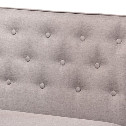Baxton Studio - Riordan Dining Sofa Bench in Grey/Walnut Brown  - BBT8051.13-Grey/Walnut-2PC SF Bench view 4
