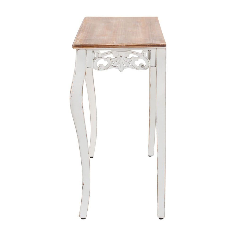 Baxton Studio - Riquin Console Table in Natural Brown/White - JY25B006-White/Natural-Wooden-Console Table view 3