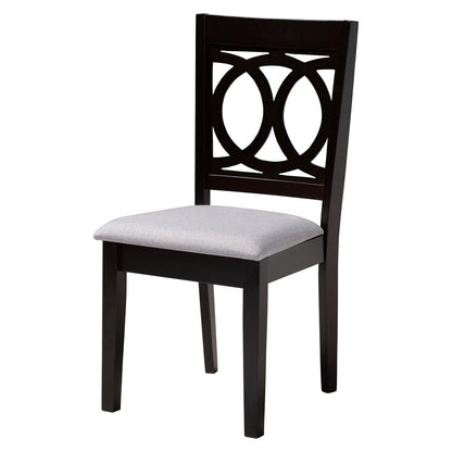 Baxton Studio - Rita Dining Set in Grey/Espresso Brown - Rita-Grey/Dark Brown-5PC Dining Set view 2
