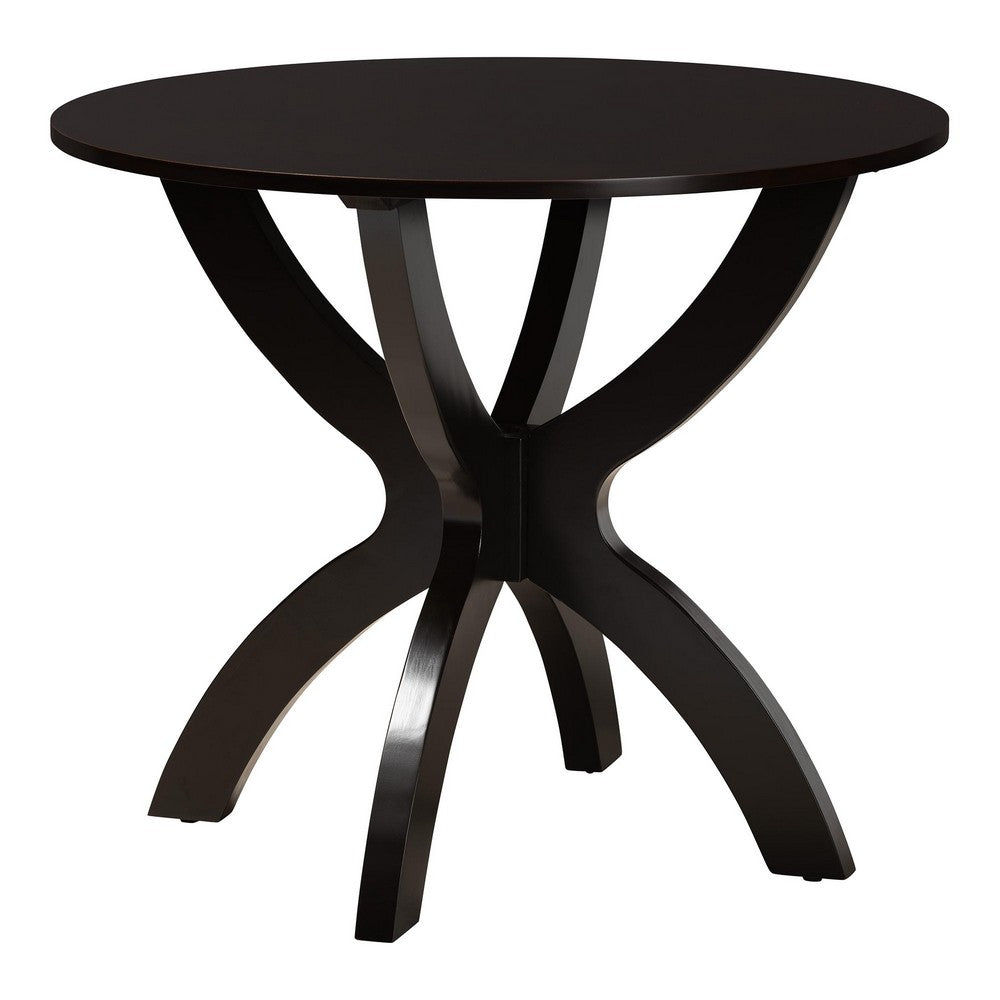 Baxton Studio - Rita Dining Set in Grey/Espresso Brown - Rita-Grey/Dark Brown-5PC Dining Set view 3