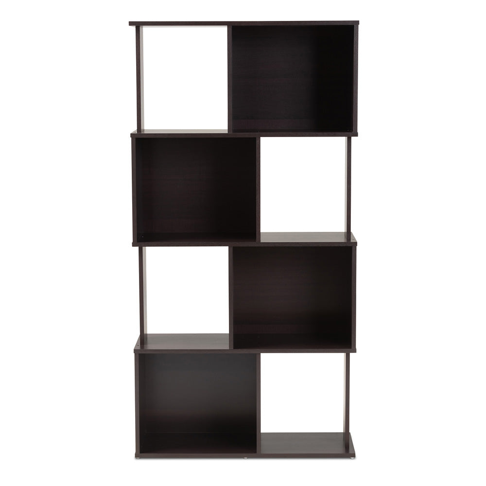 Baxton Studio - Riva Bookcase in Dark brown - BS8000-Wenge-Shelf view 2